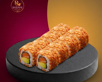 California Crunchy Onion Rolls Saumon Avocat